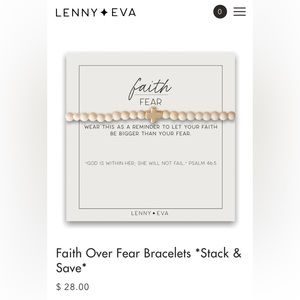 Faith Over Fear Bracelet |Lenny and Eva| NWOT